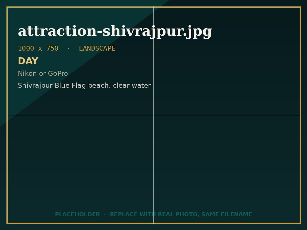 Shivrajpur Blue Flag beach near Dwarka, reachable from Bhatiya